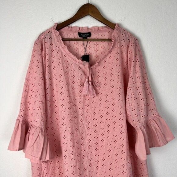 Arna York Collection Broderie Frill Blush pink Top Womens Plus Size 26/28 NWT - Picture 12 of 12